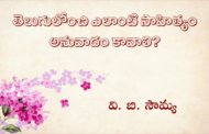 తెలుగులోంచి ఎలాంటి సాహిత్యం అనువాదం కావాలి?
