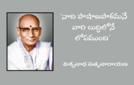 ‘నాది పాషాణపాకమనే వారి బుద్ధిలోనే లోపముంది'- విశ్వనాథ